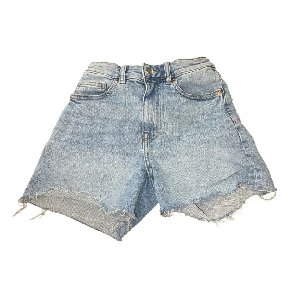 H&M Women's Size 2 Denim Jean Cut-Off Shorts - Picture 6 of 12